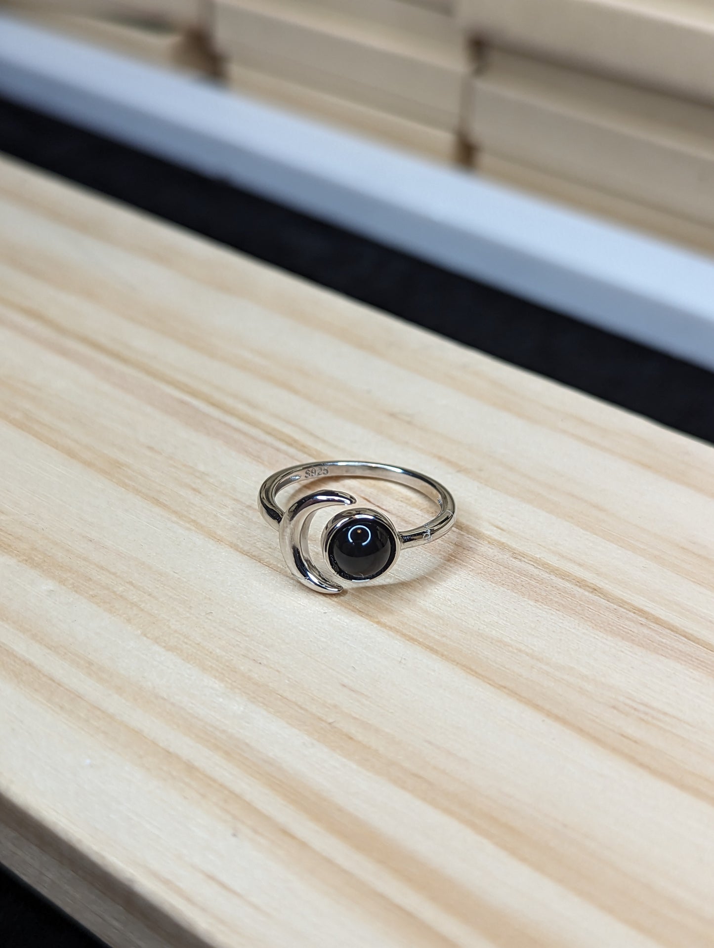 Sterling silver moon ring image 8