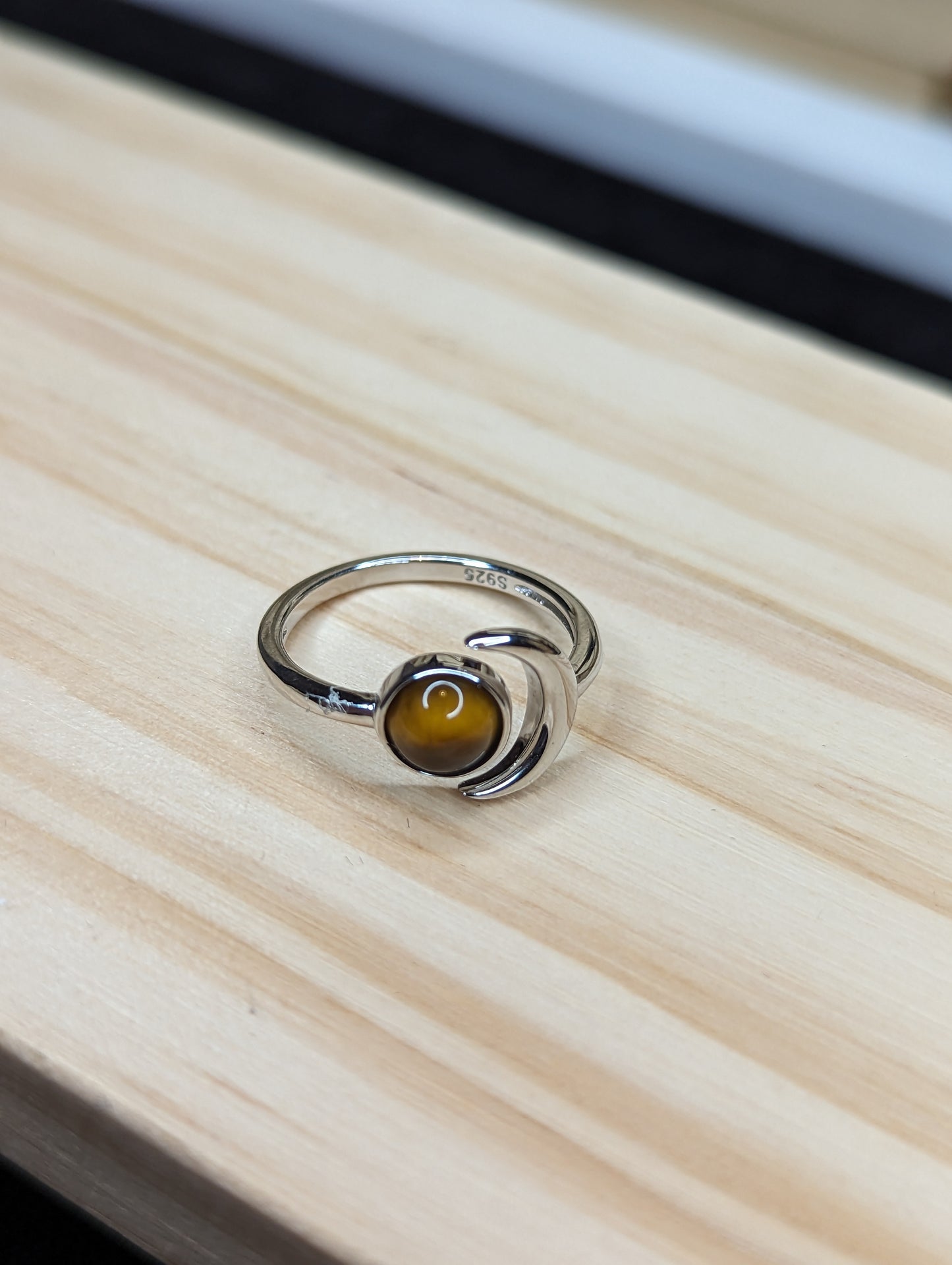 Sterling silver moon ring image 7