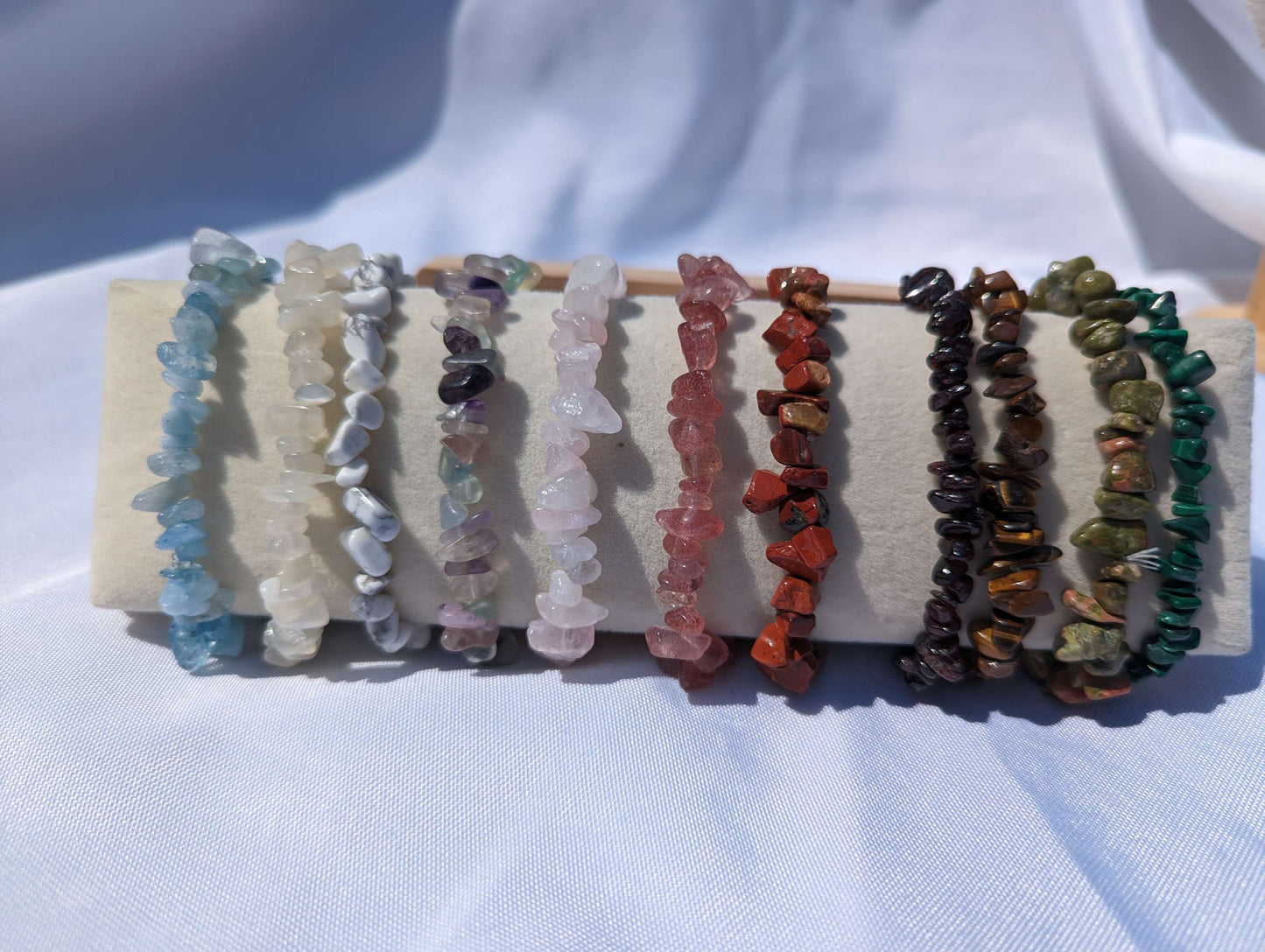 Gemstone chip bracelets image 0