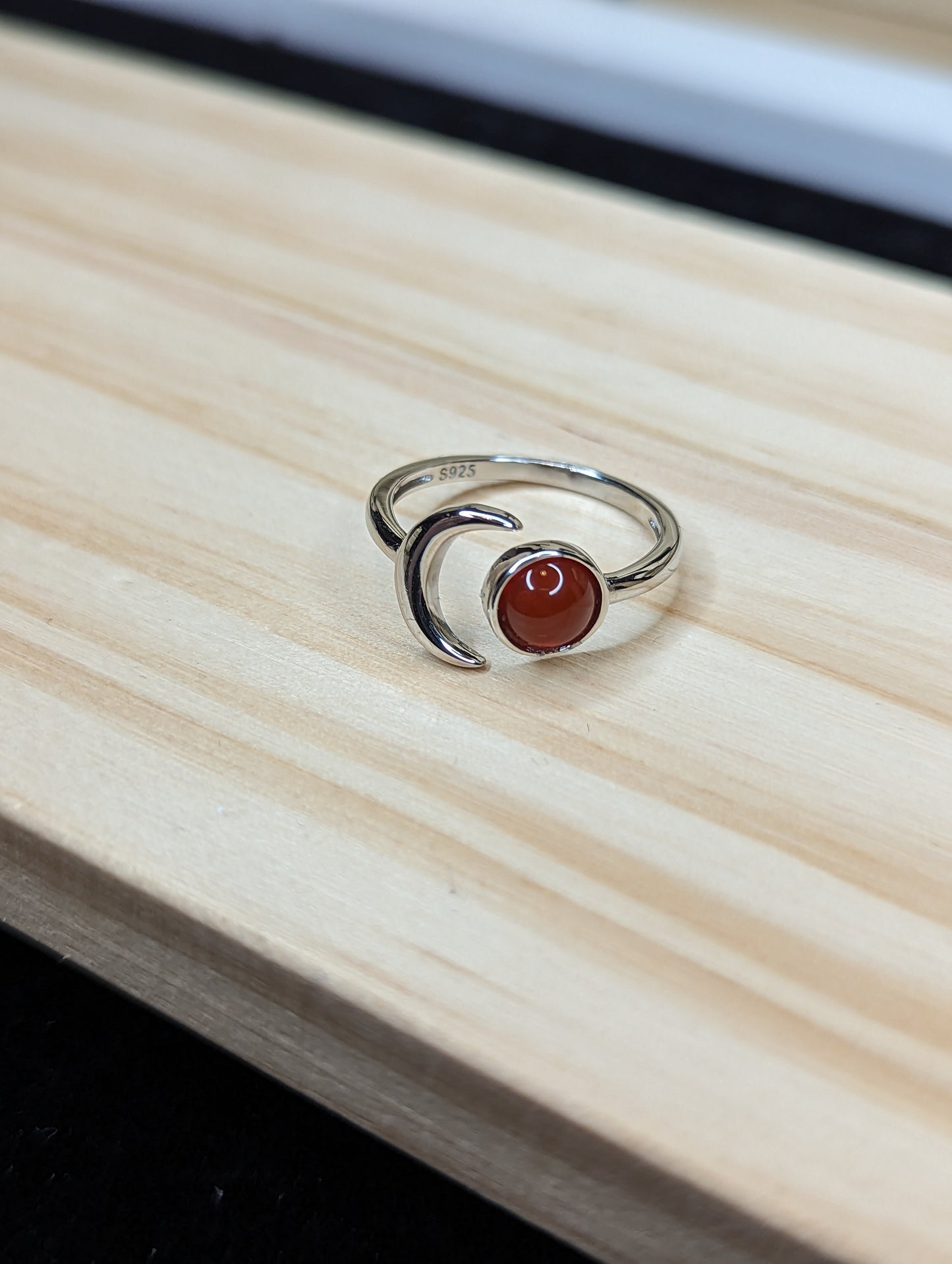 Sterling silver moon ring image 4