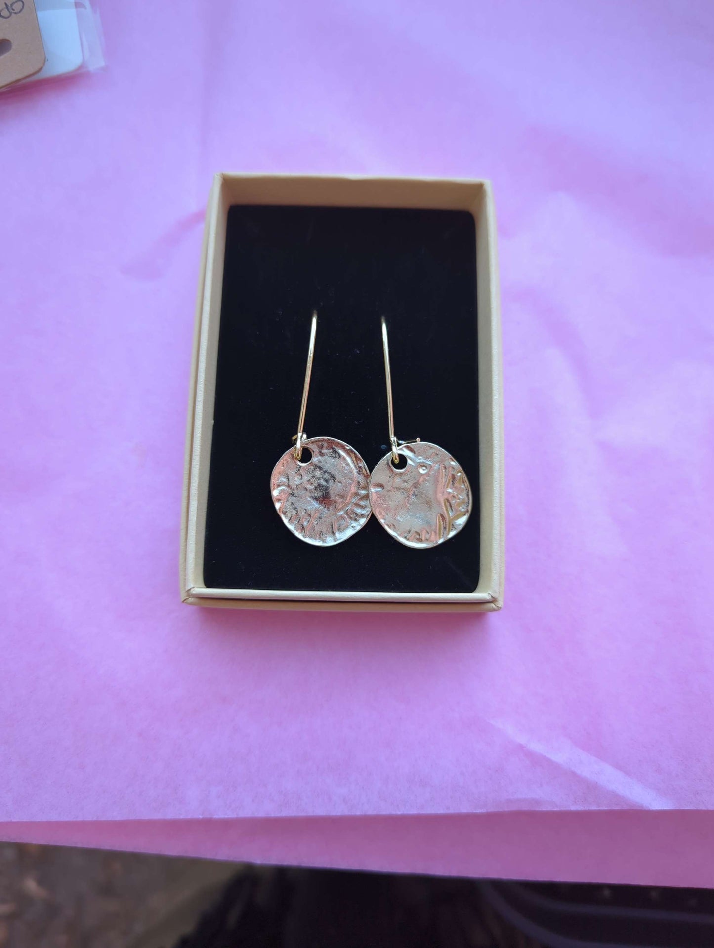 Gold coin hook earrings image 0