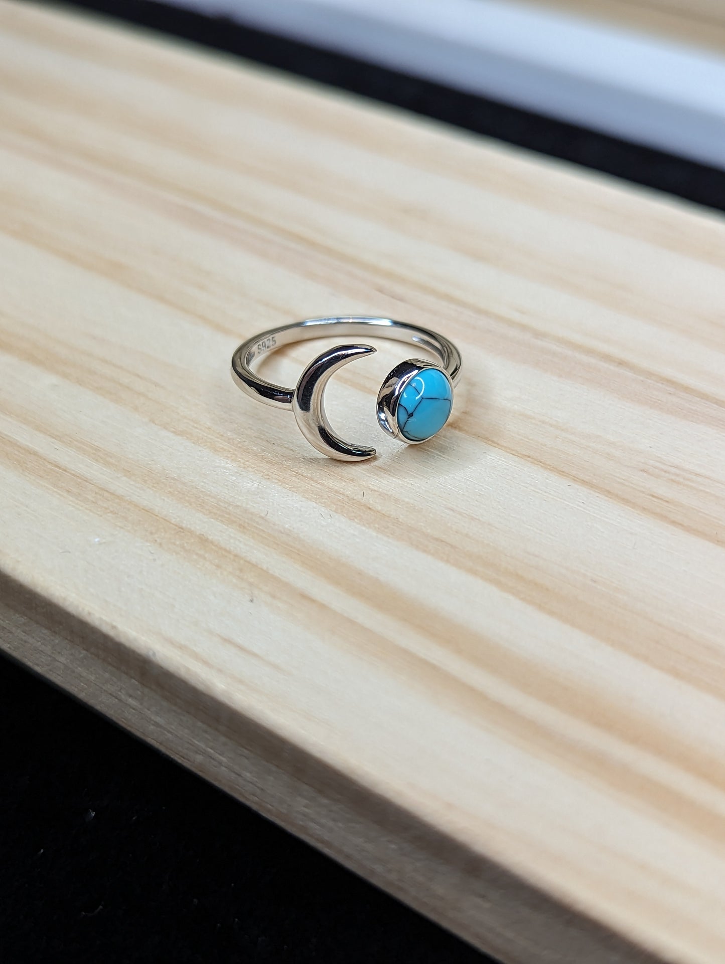 Sterling silver moon ring image 5