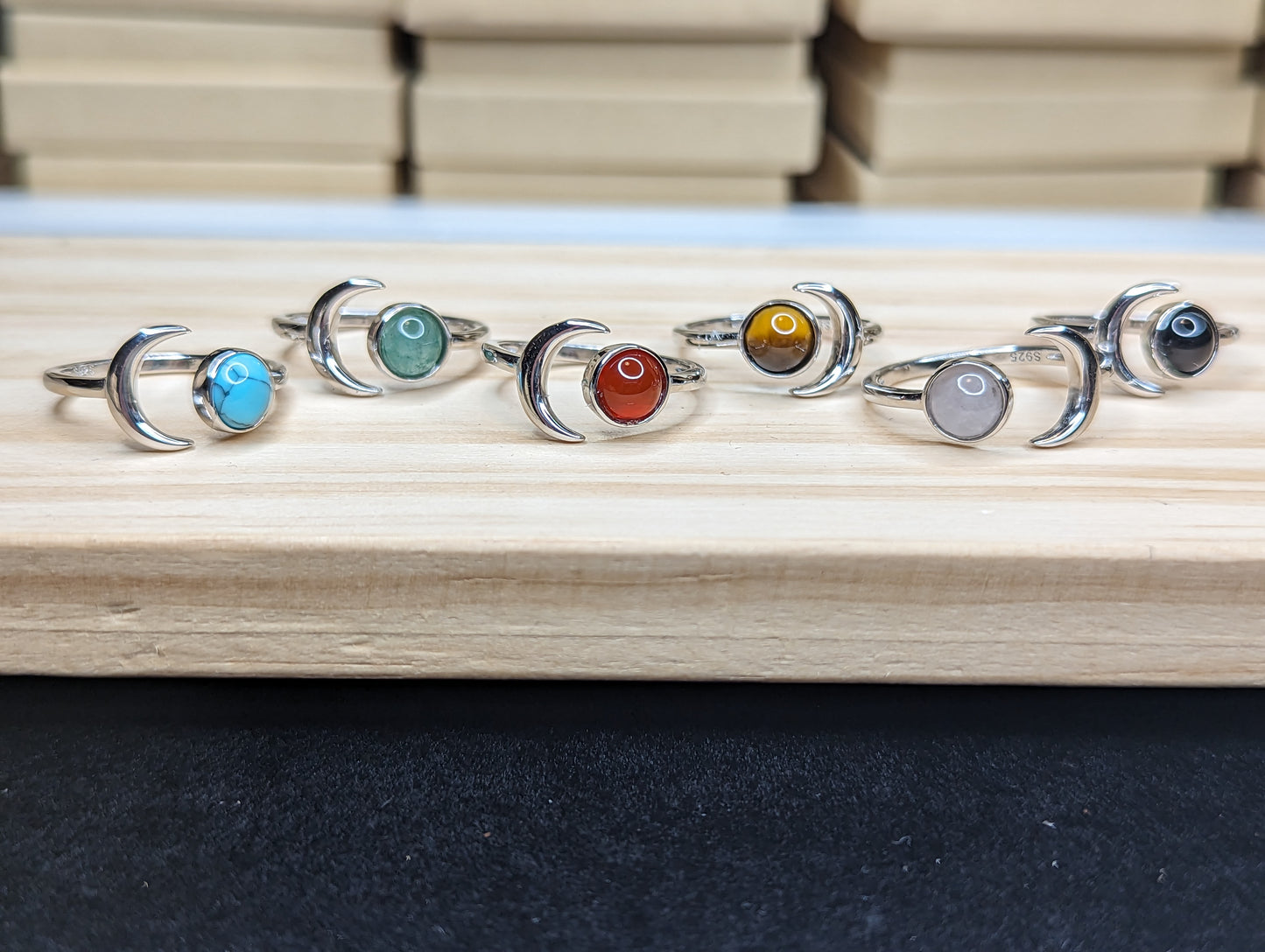 Sterling silver moon ring image 0