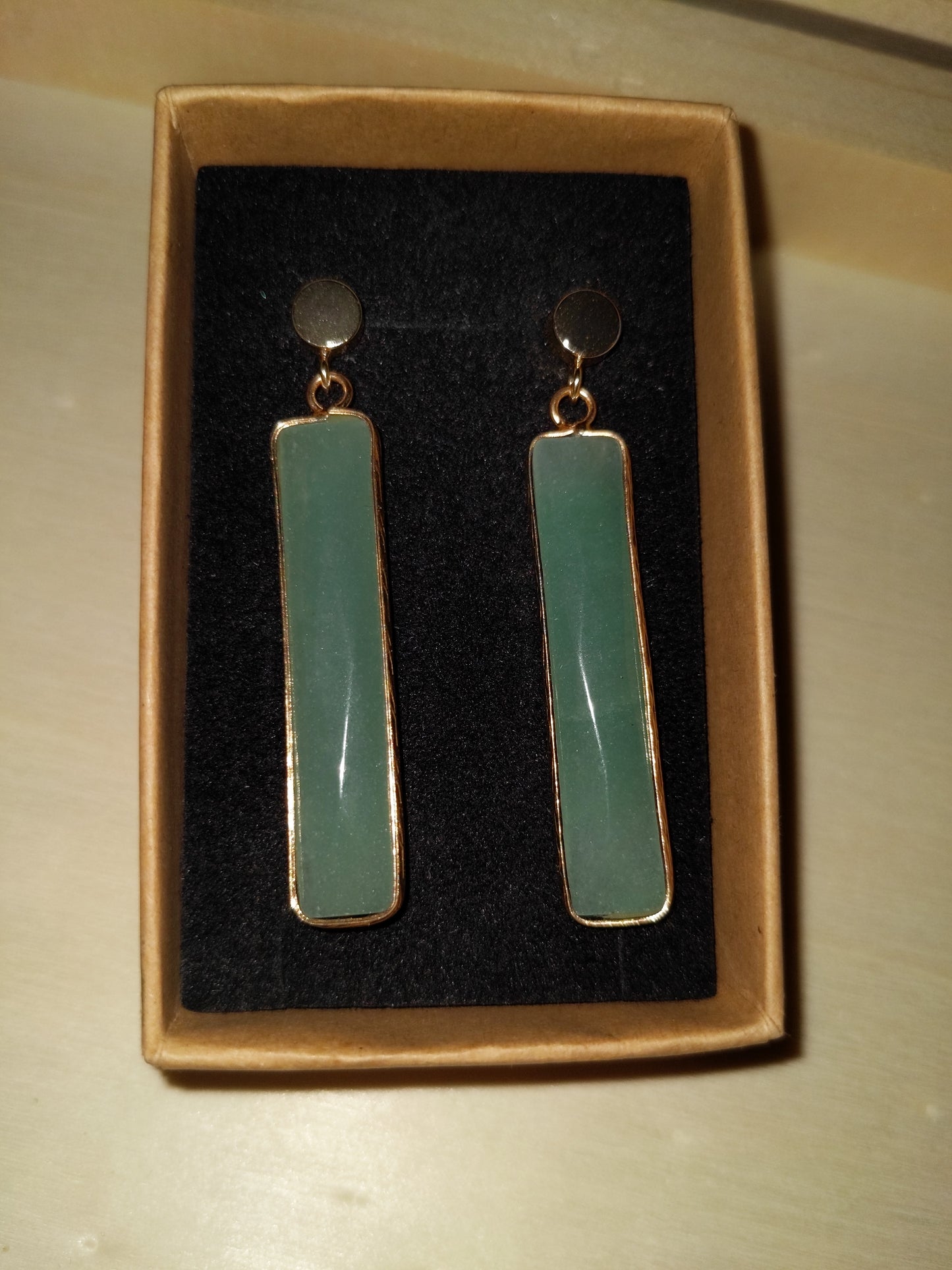 Gold Gemstone Earrings image 1