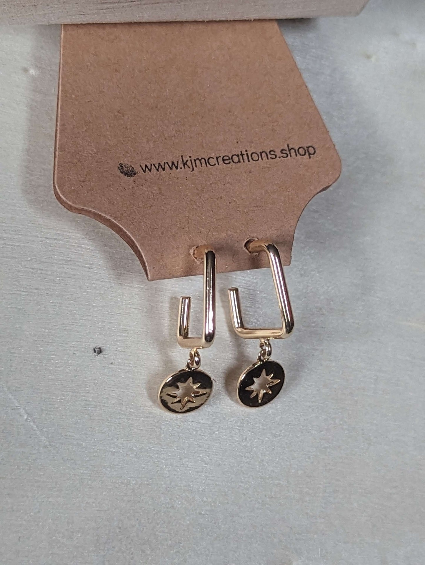 Square studded hoops image 1