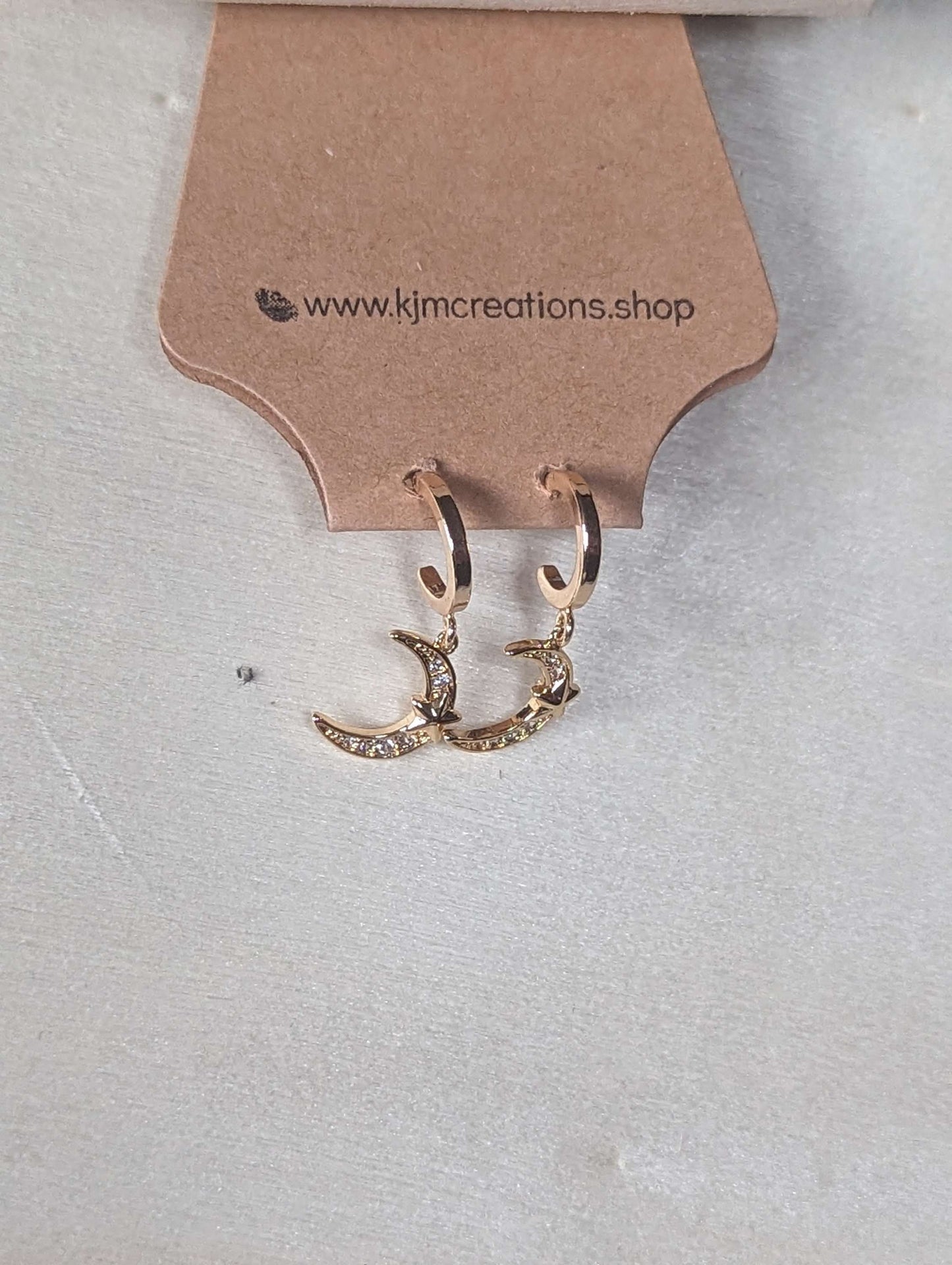 Gold studded hoops image 3