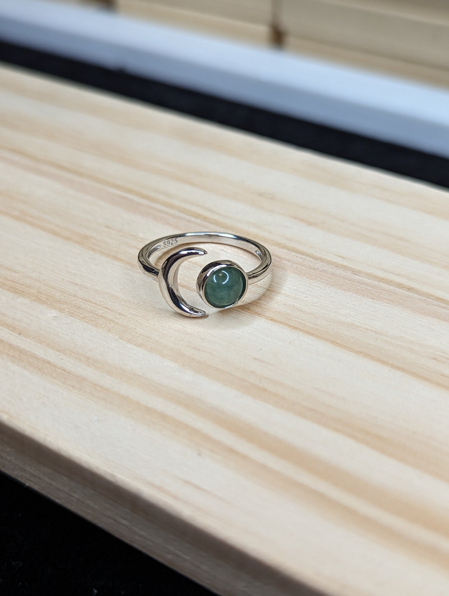Sterling silver moon ring image 3