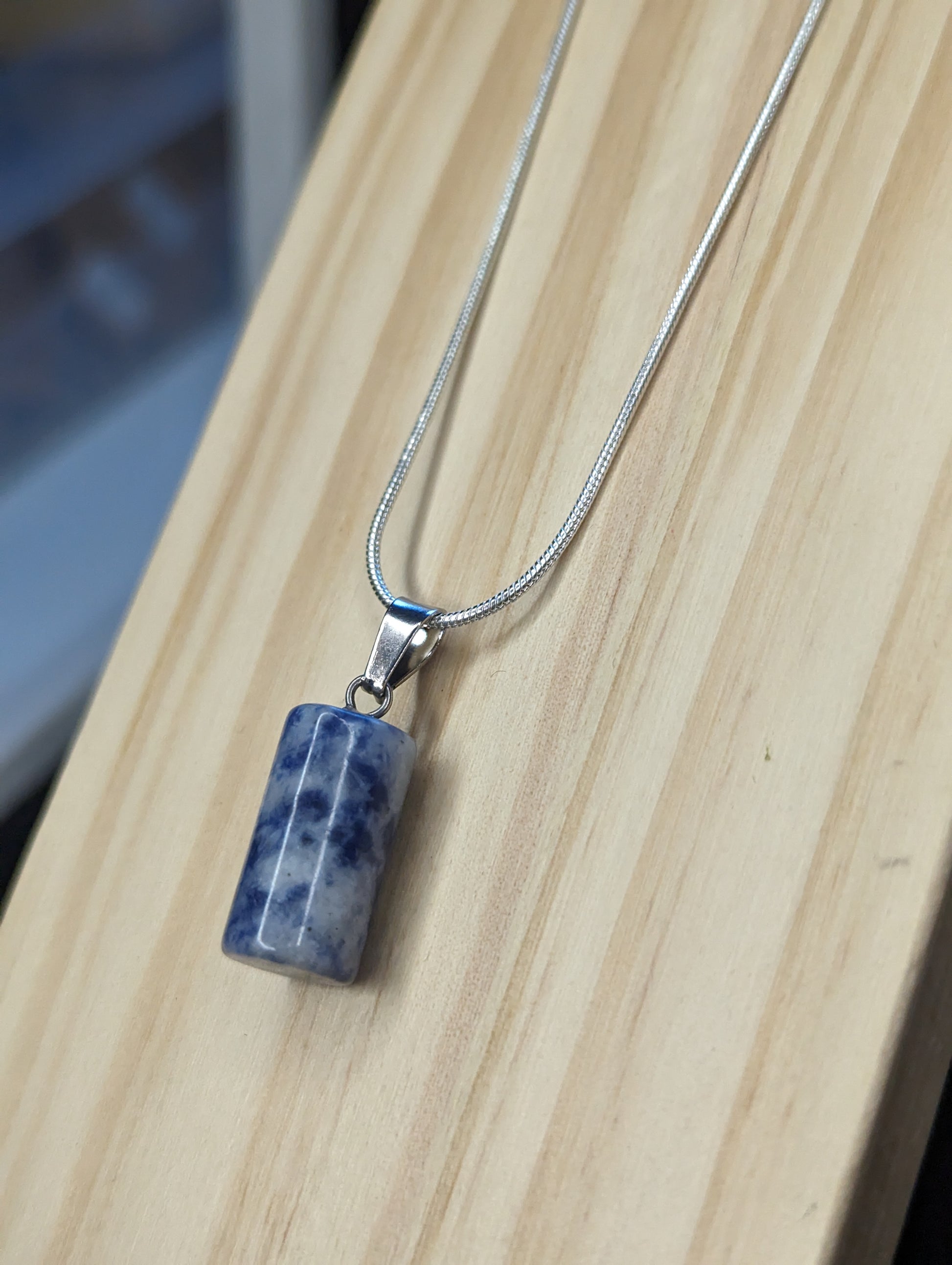Cylider Gemstone Necklace image 1