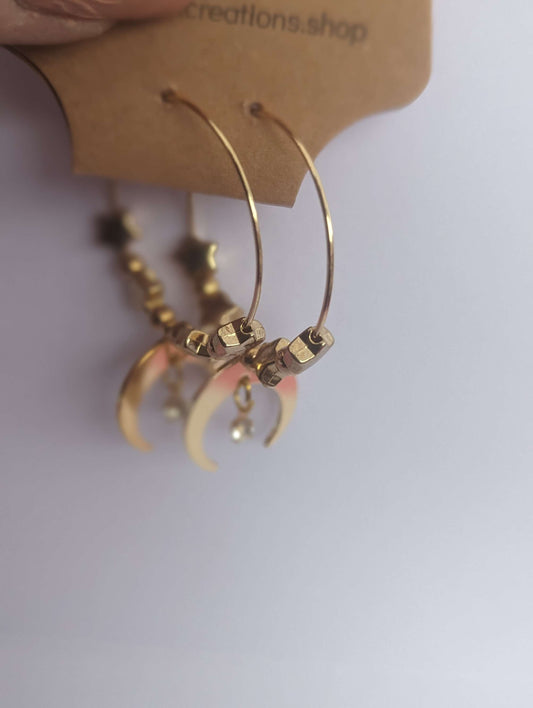 Crescent moon hoops image 0