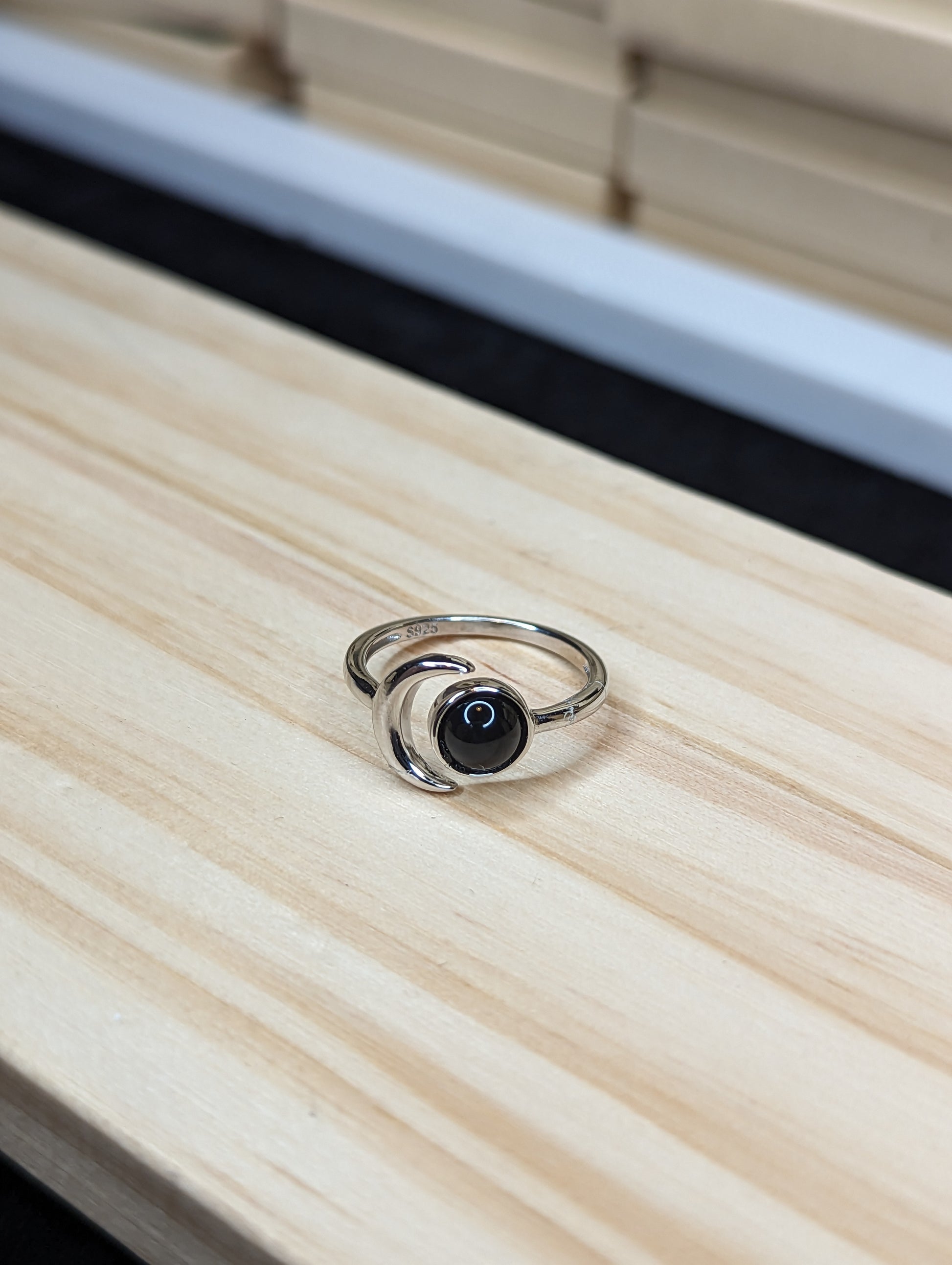 Sterling silver moon ring  image 8