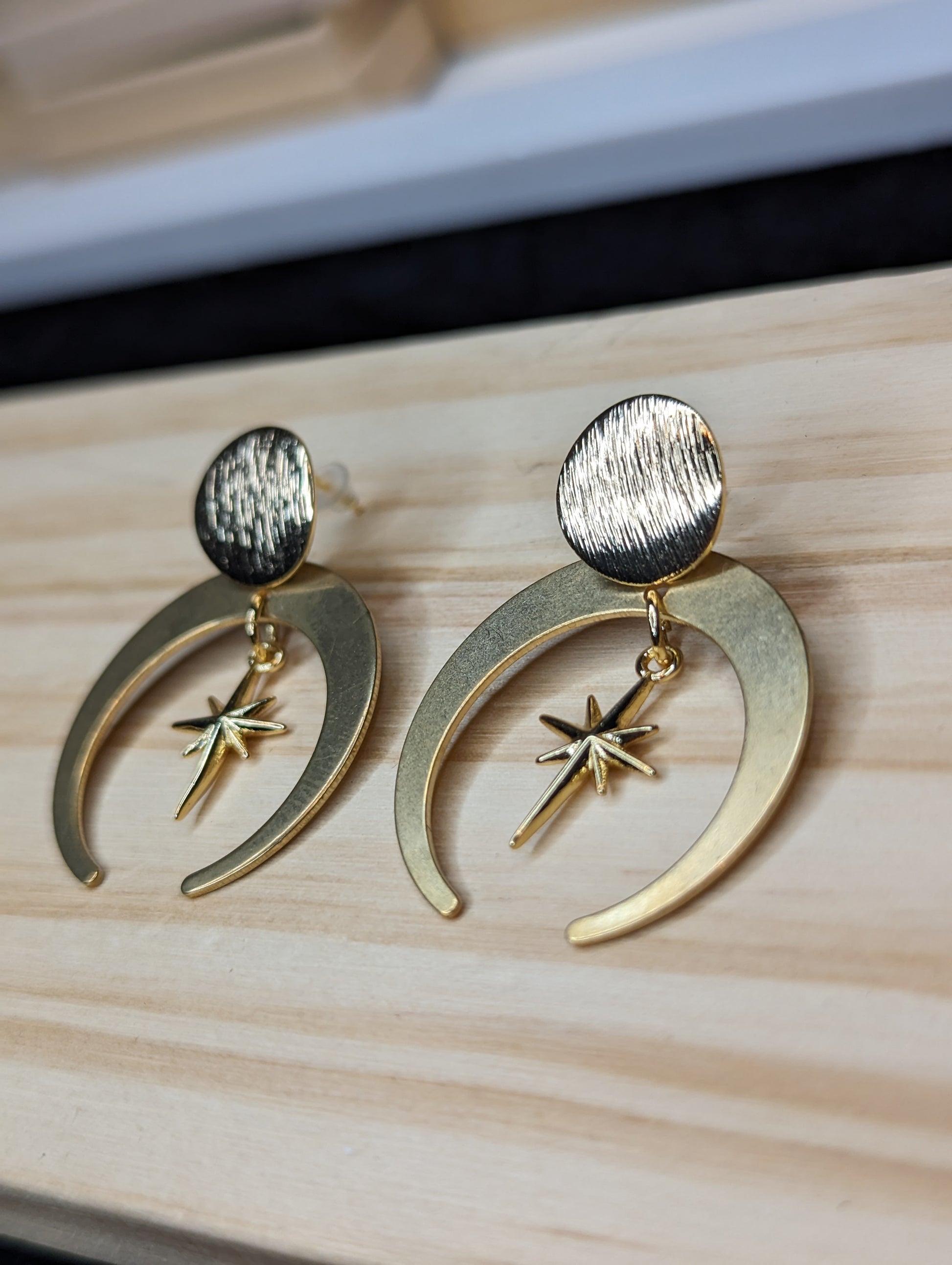 Gold Moon Earrings image 1