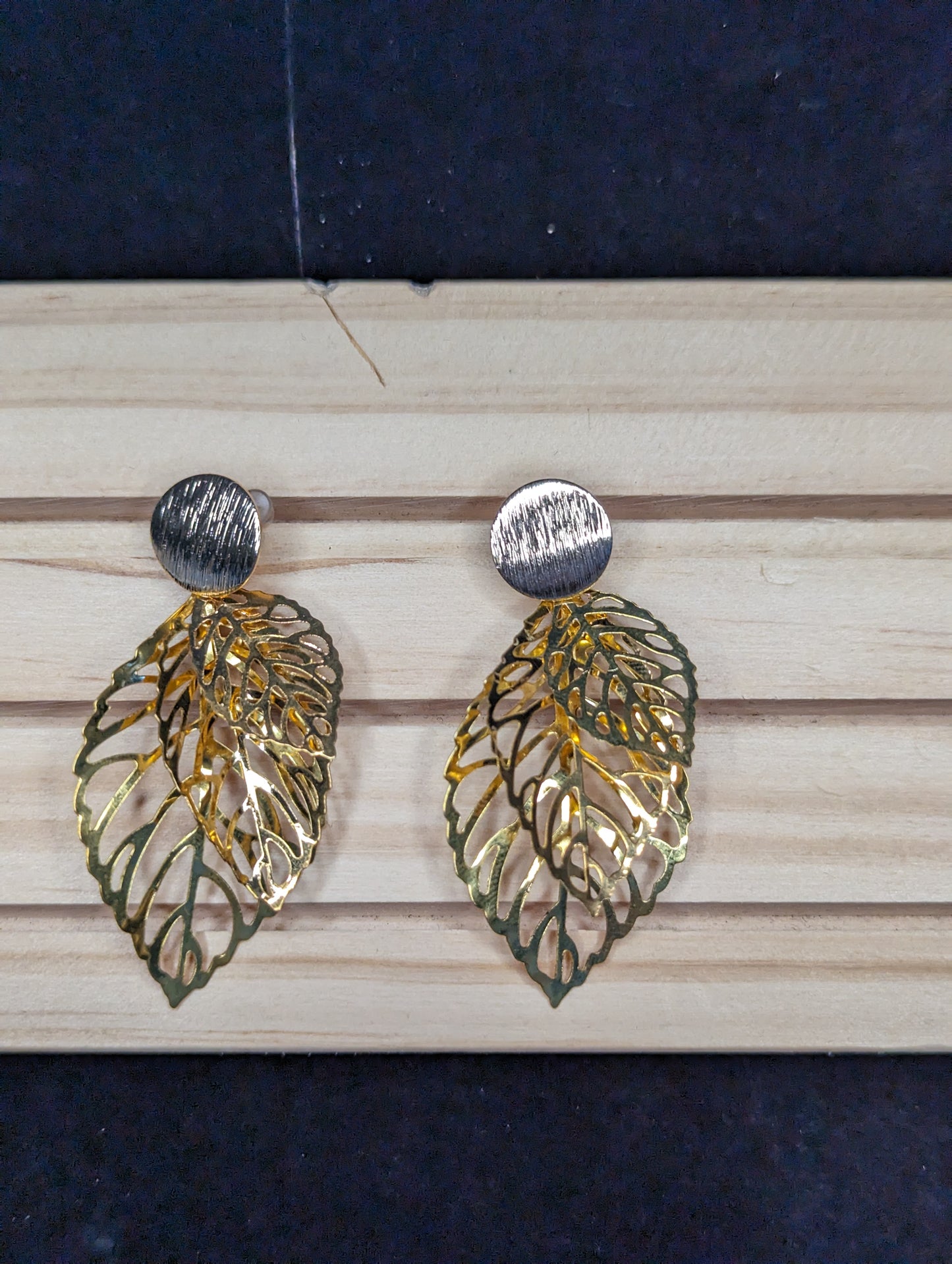 Gold Leaf Earrings image 1