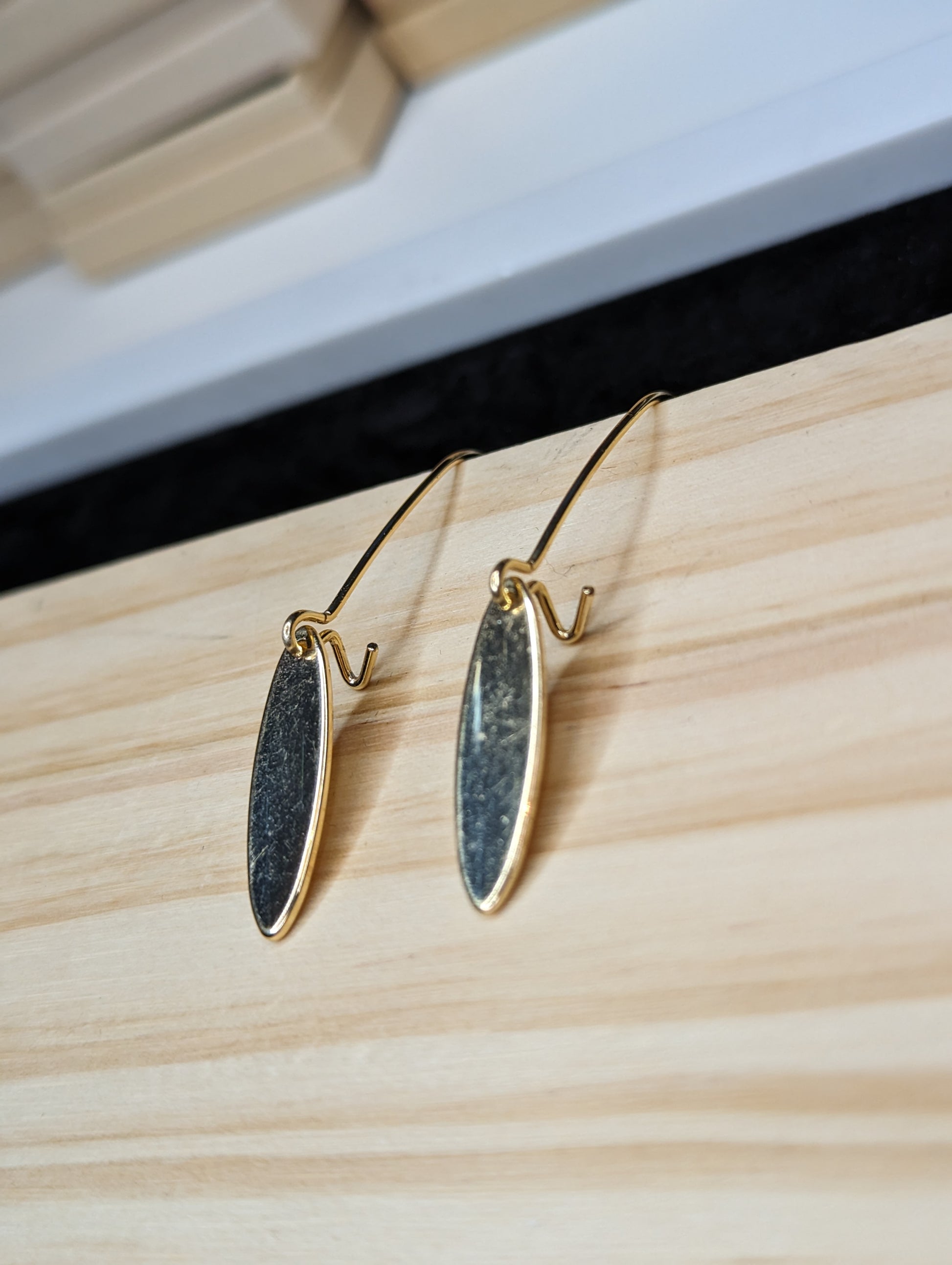 Gold Oval Earrings image 2