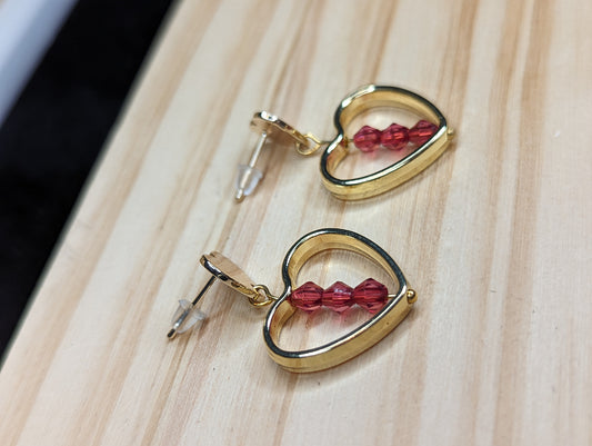 Gold Heart Earrings image 0
