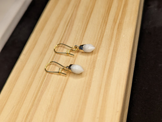 Gold Moonstone Earrings image 0