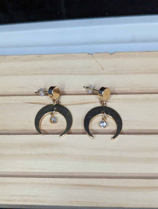 Gold Moon Earrings image 0