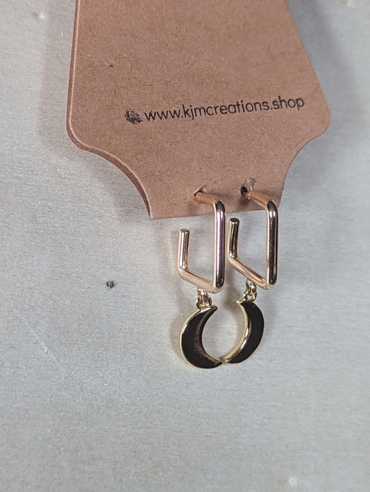 Square studded hoops image 0
