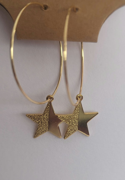 Textured star hoops image 0