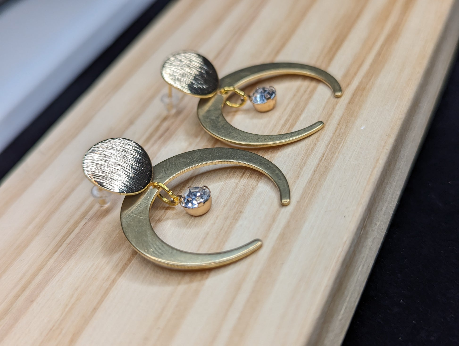 Gold Moon Earrings image 2